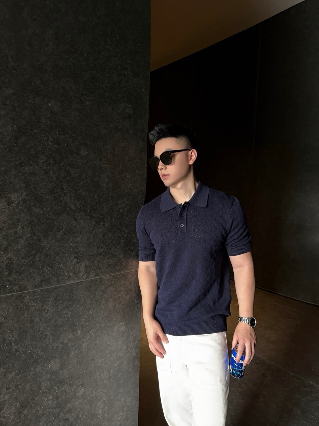 White and Blue Polo