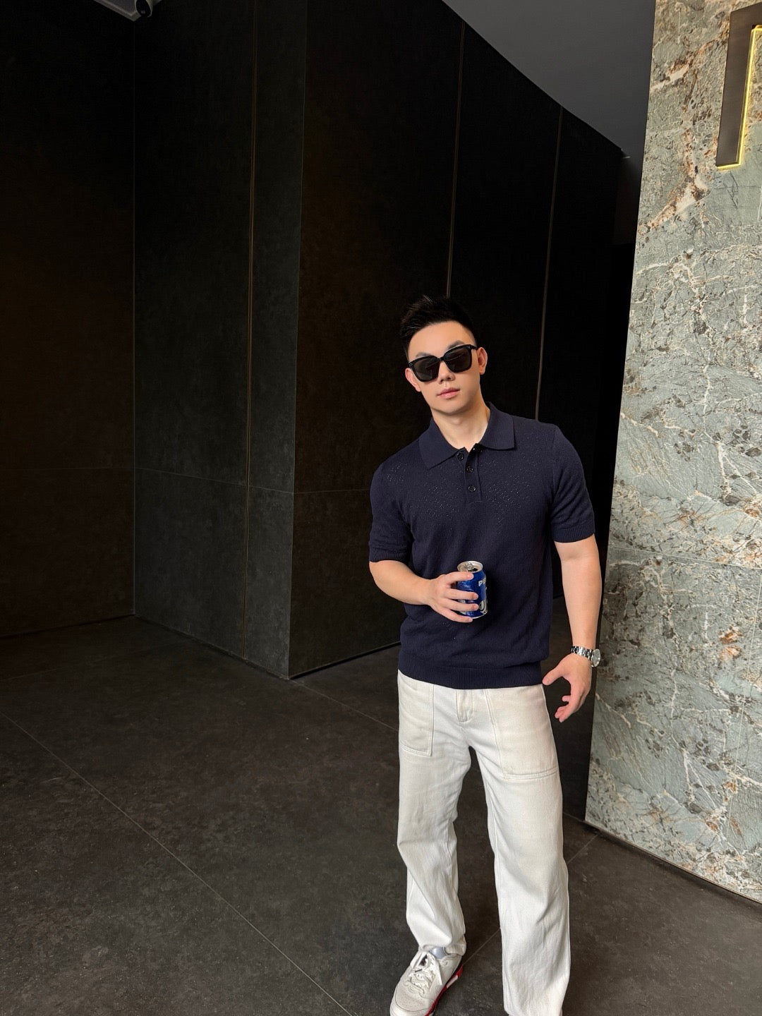 White and Blue Polo