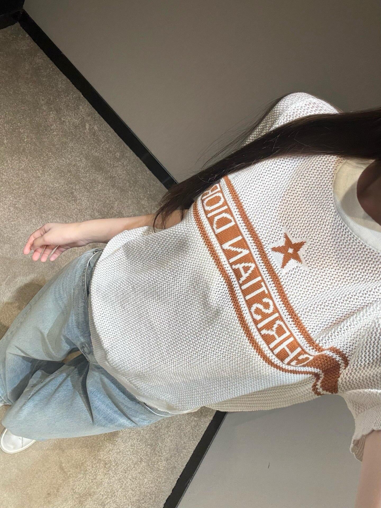 Brown and White T-shirt