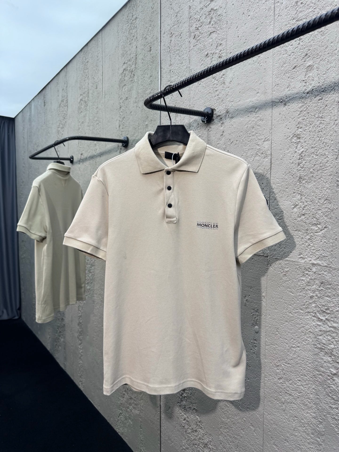 Black and Off- White Polo