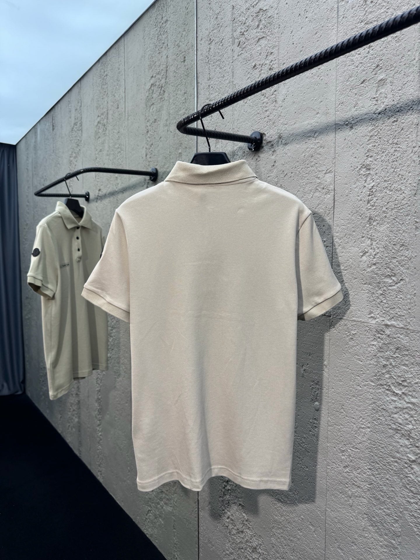 Black and Off- White Polo