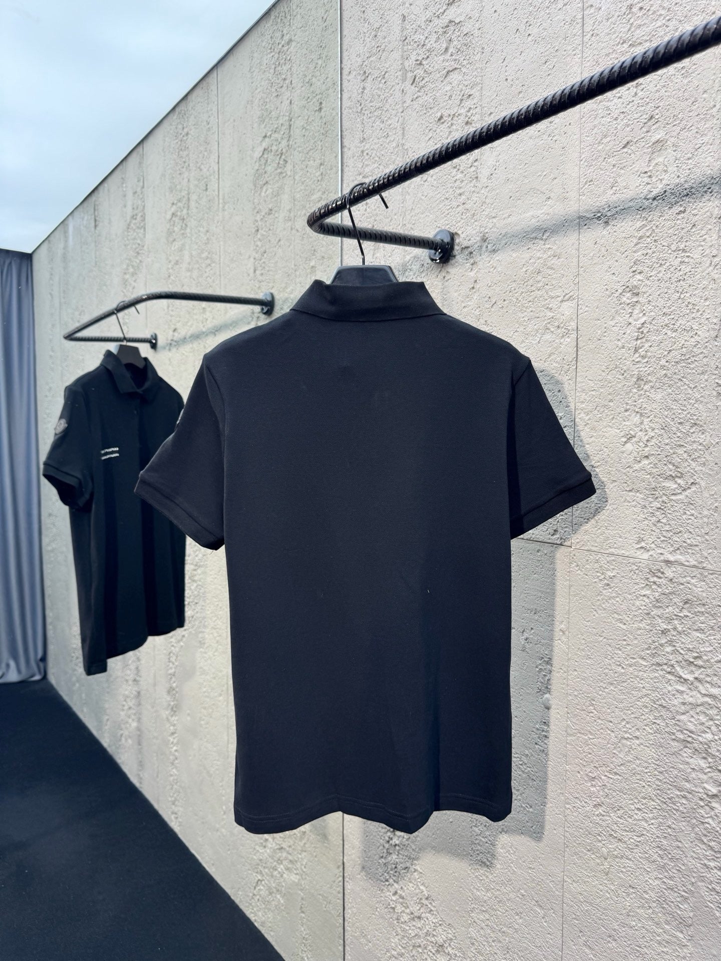 Black and Off- White Polo