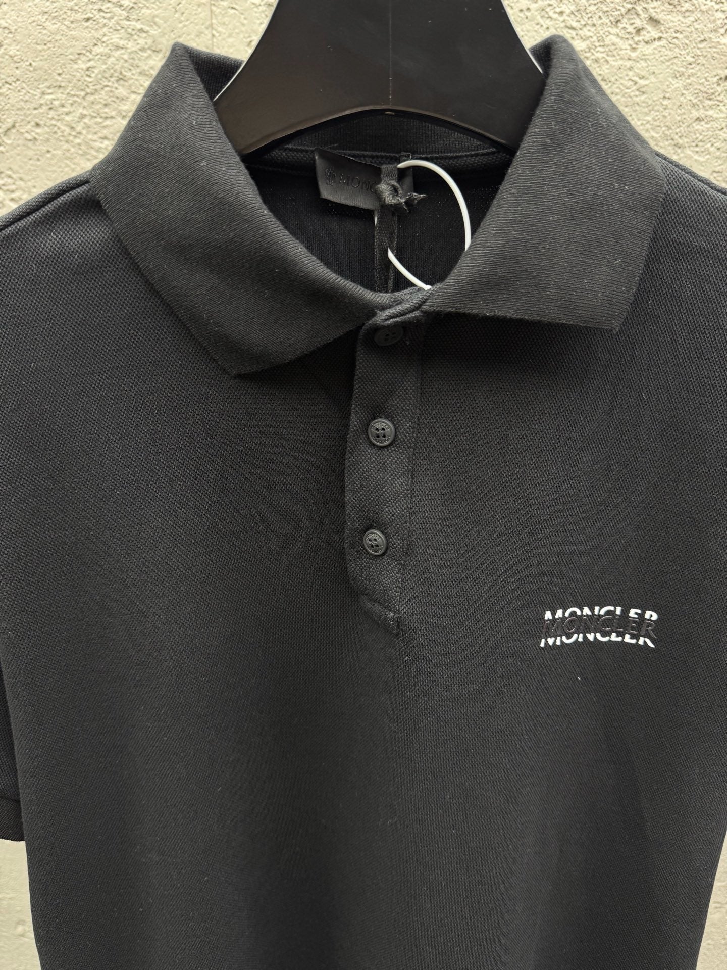 Black and Off- White Polo