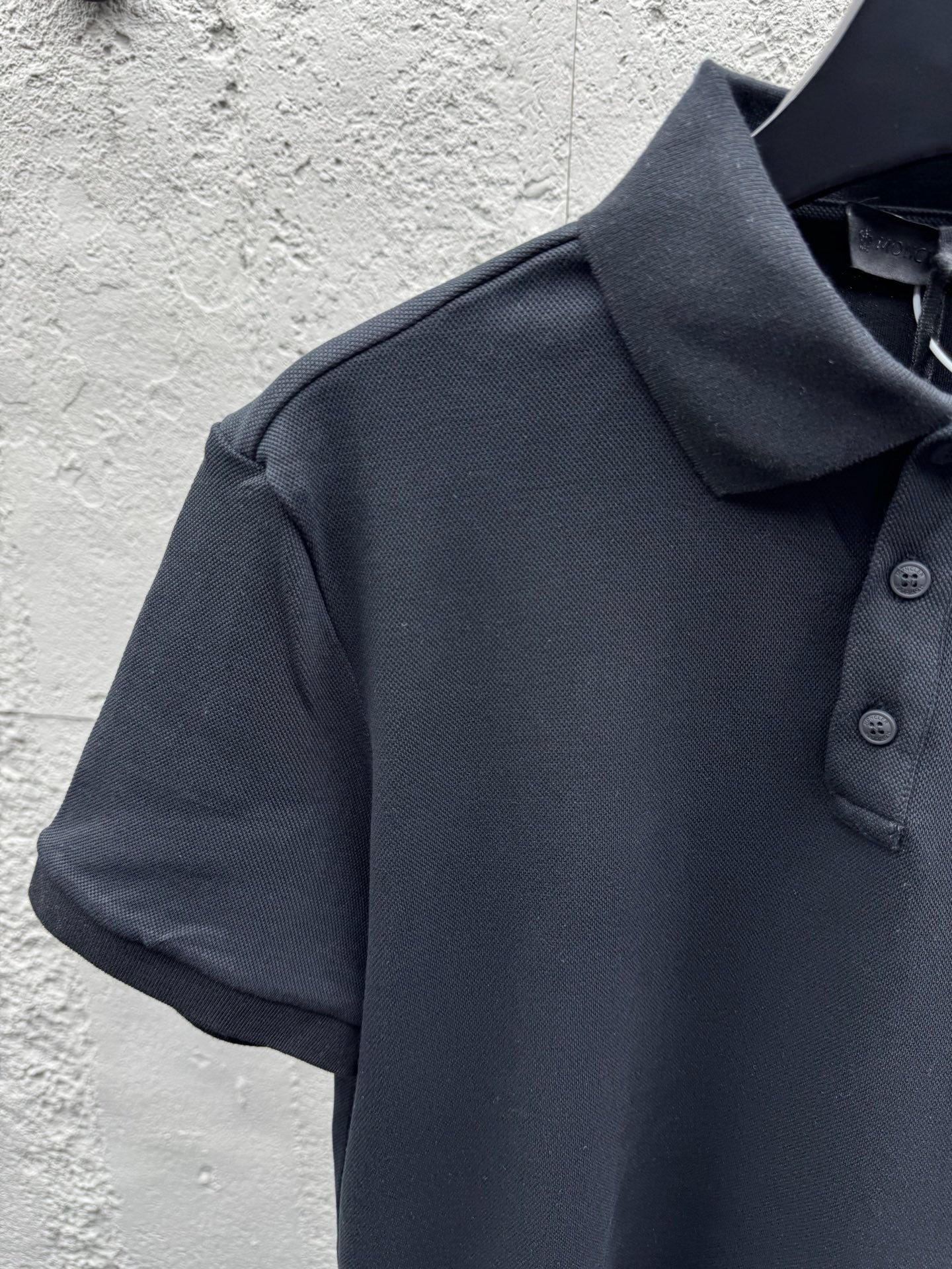 Black and Off- White Polo