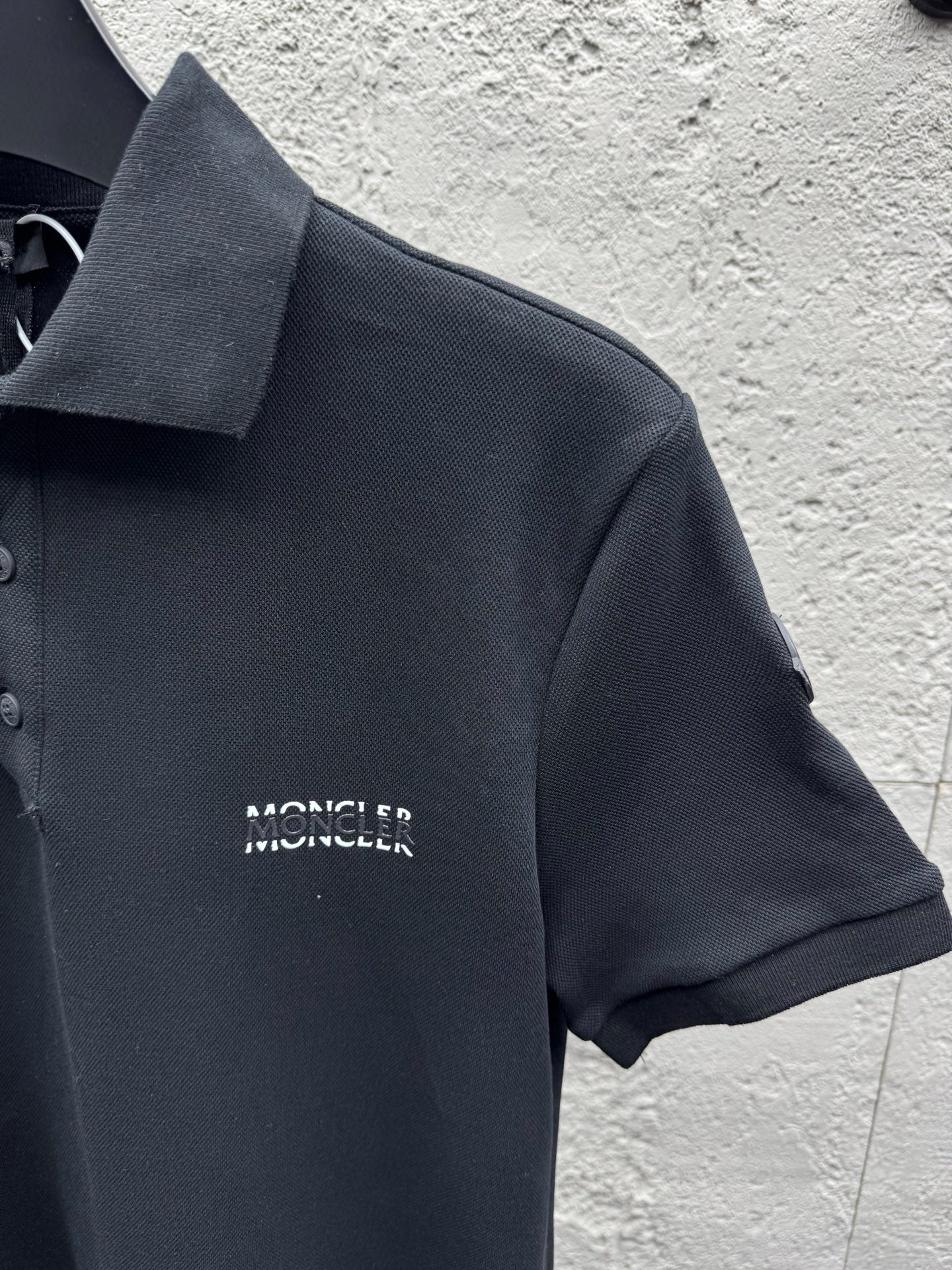 Black and Off- White Polo