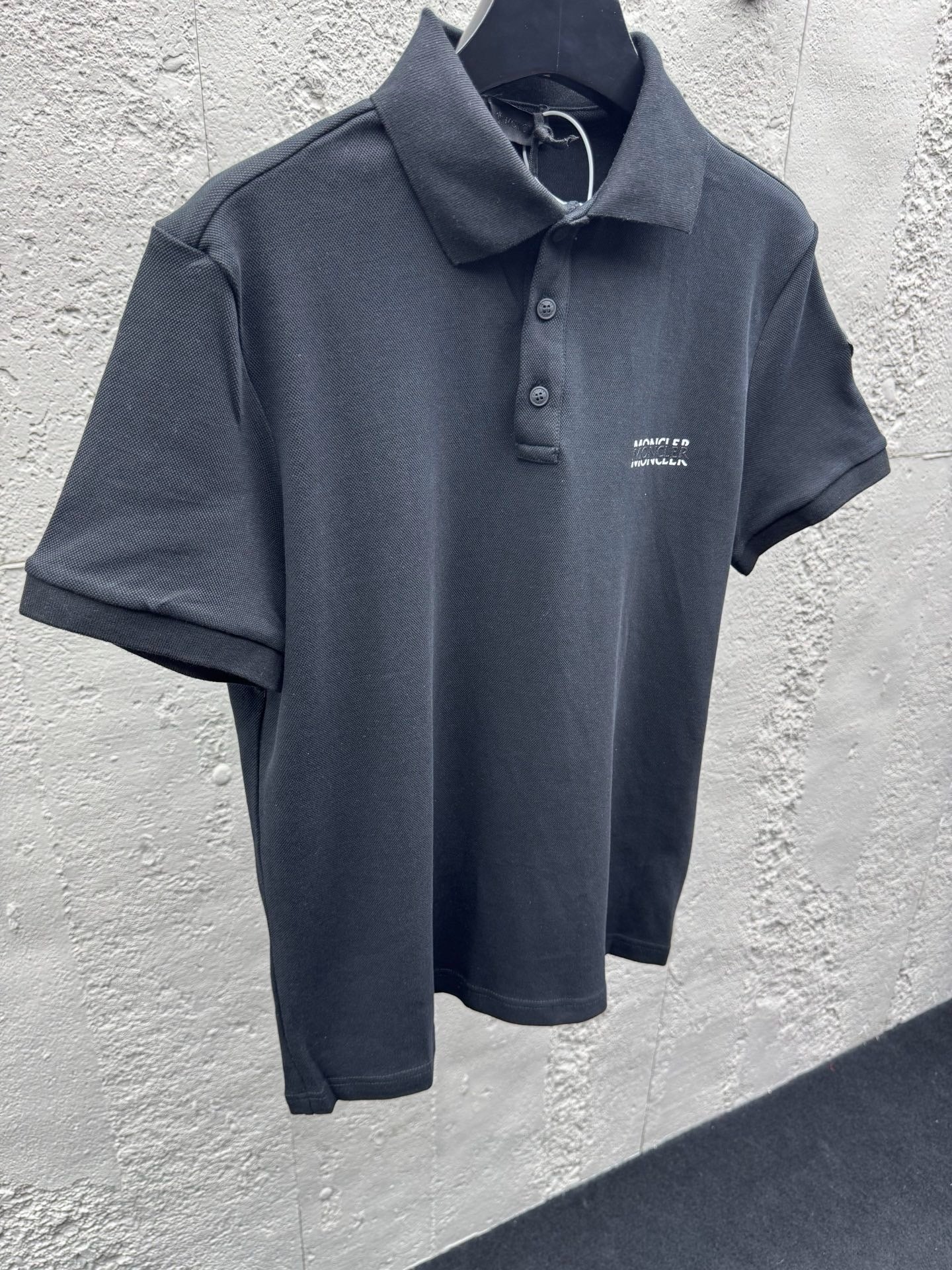 Black and Off- White Polo