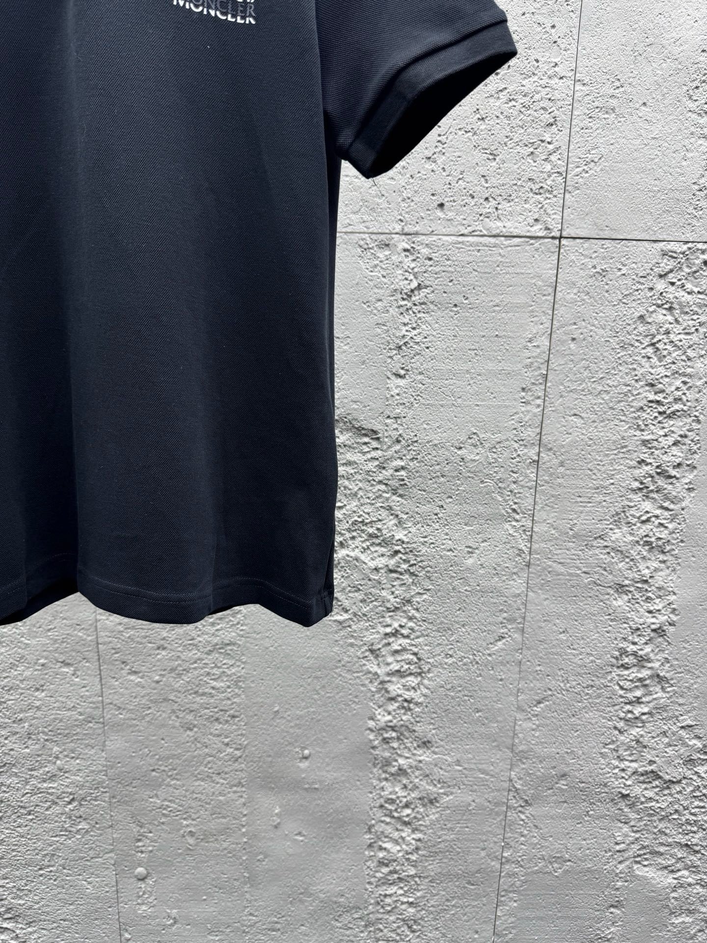 Black and Off- White Polo