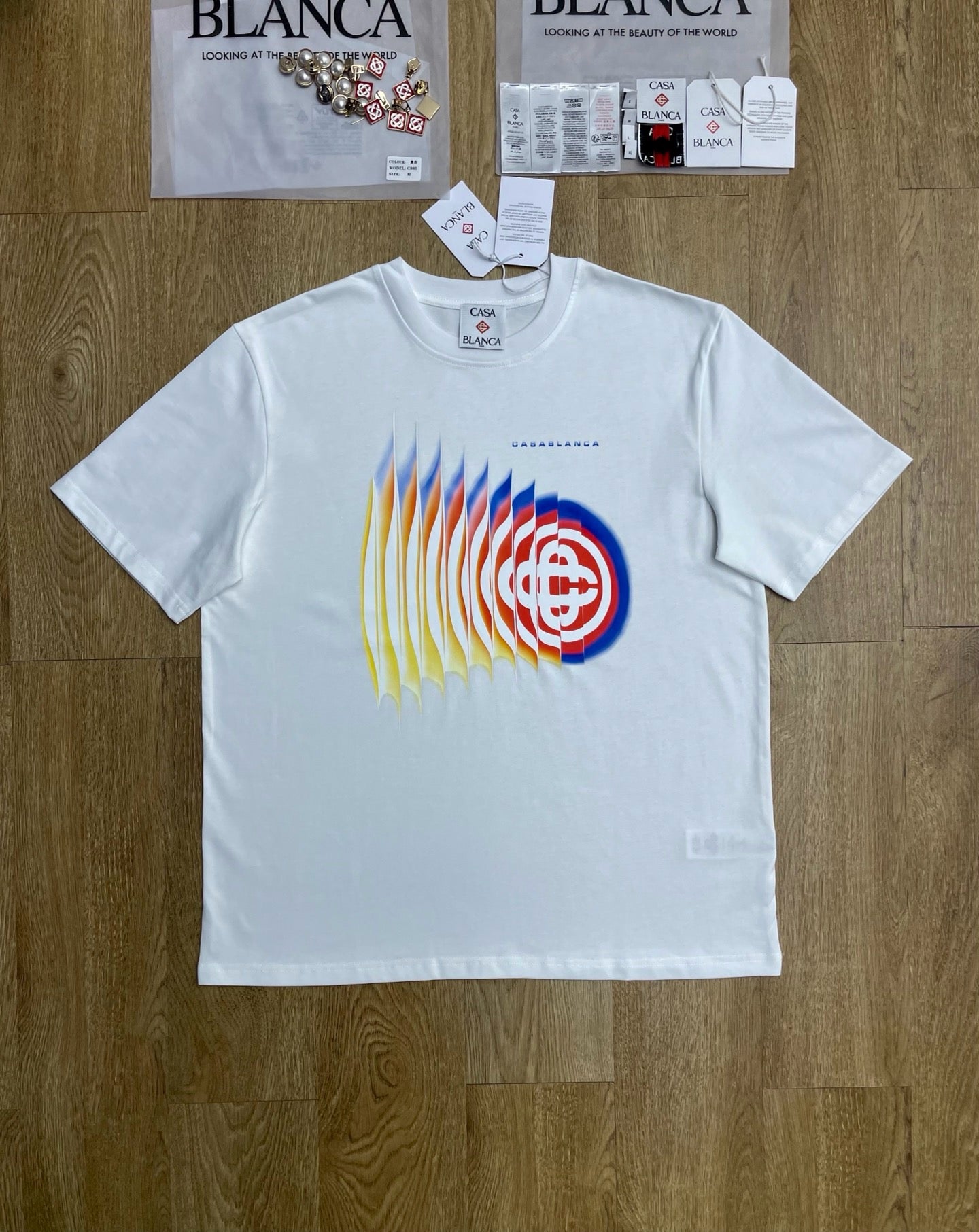 White and Blue T-Shirt - FashionHype.xyz