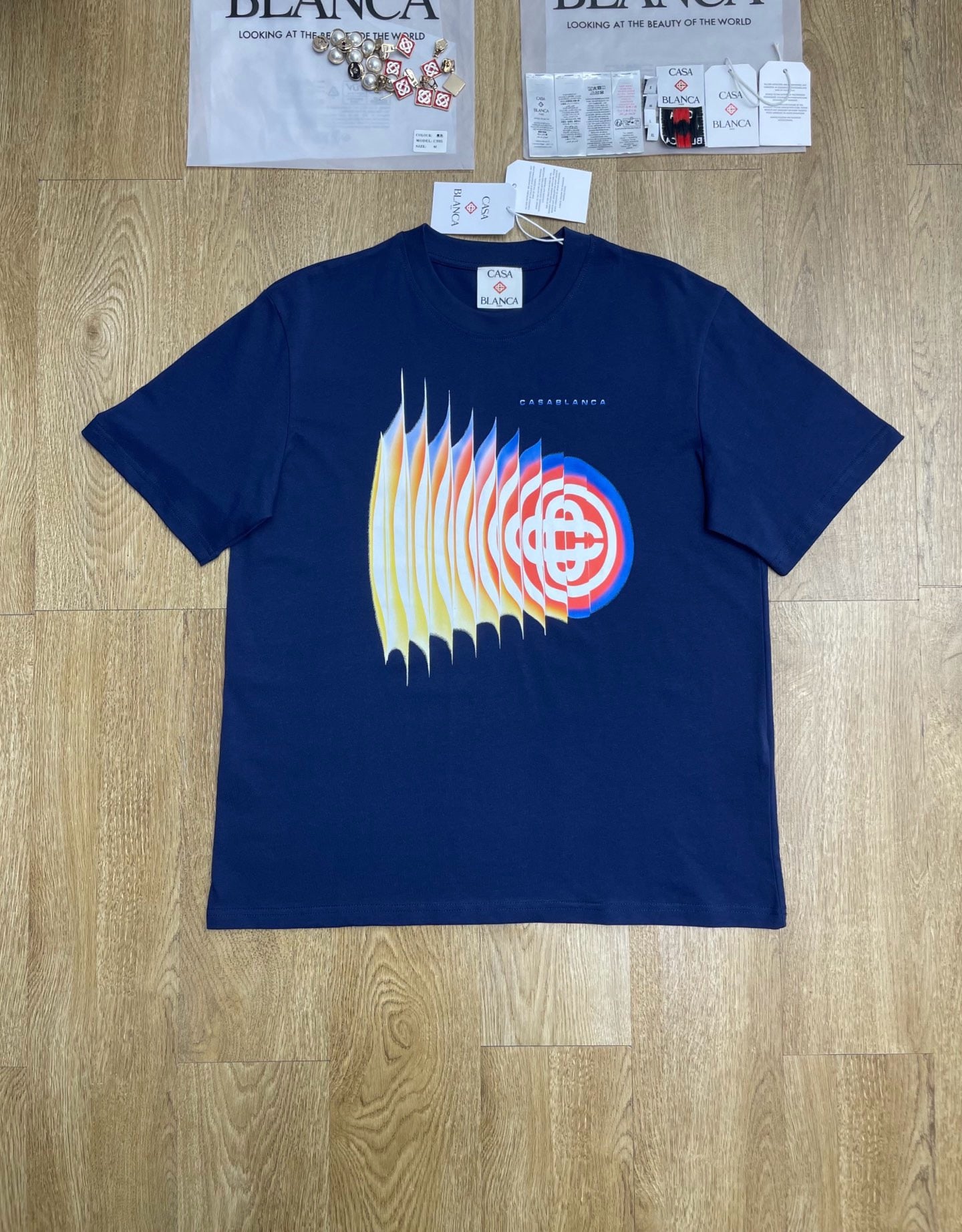White and Blue T-Shirt - FashionHype.xyz