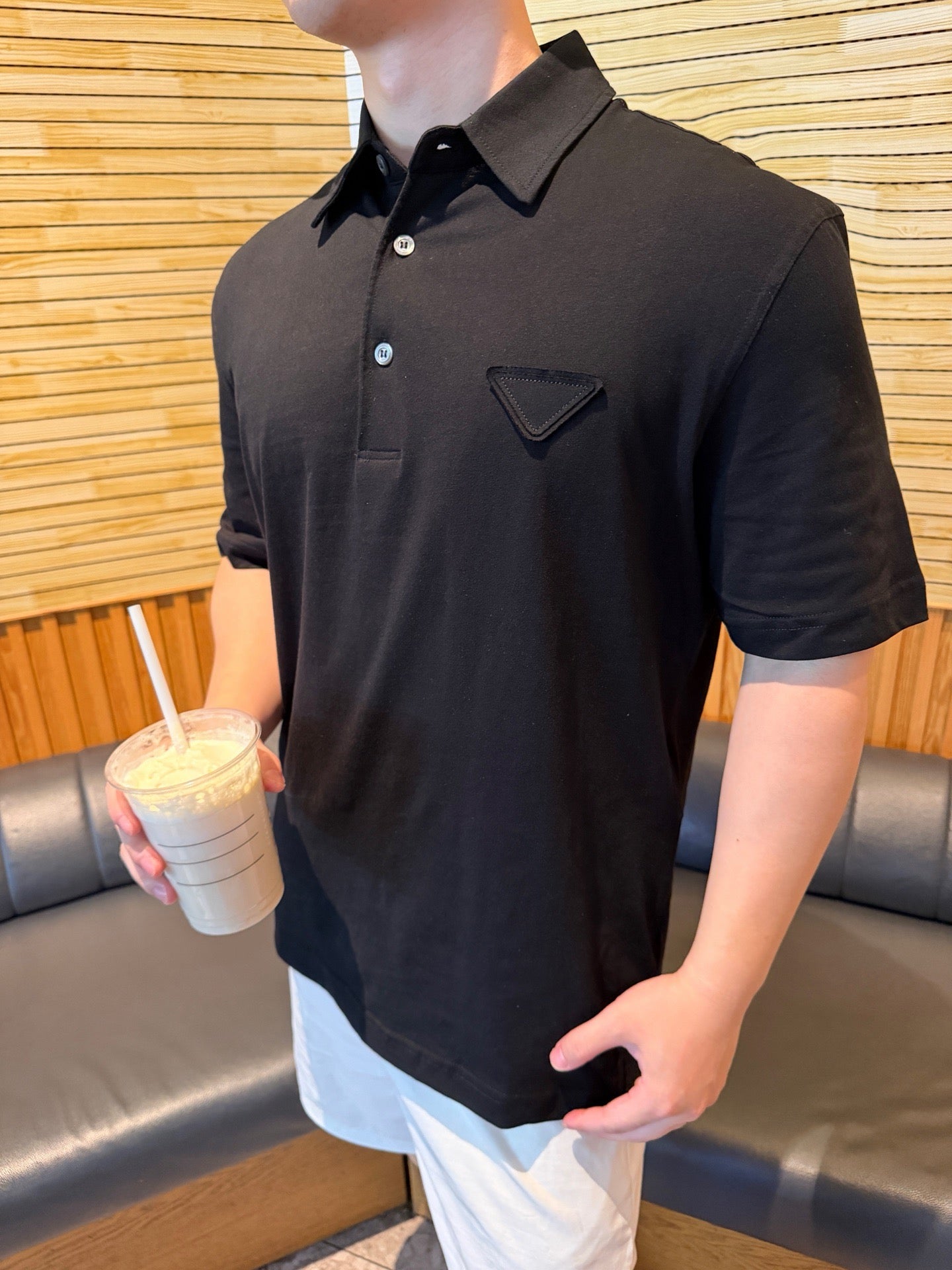 Blue, White and Black Polo