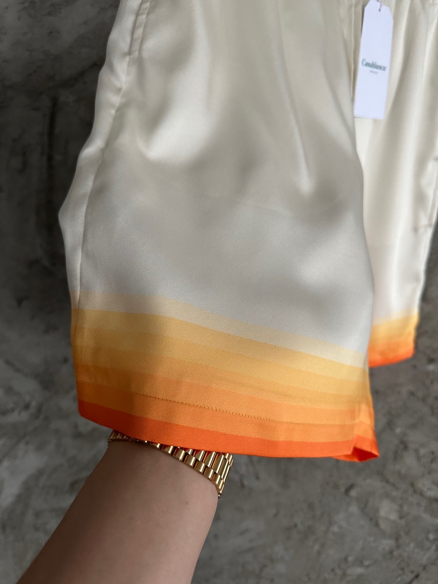 Weiß orange Short