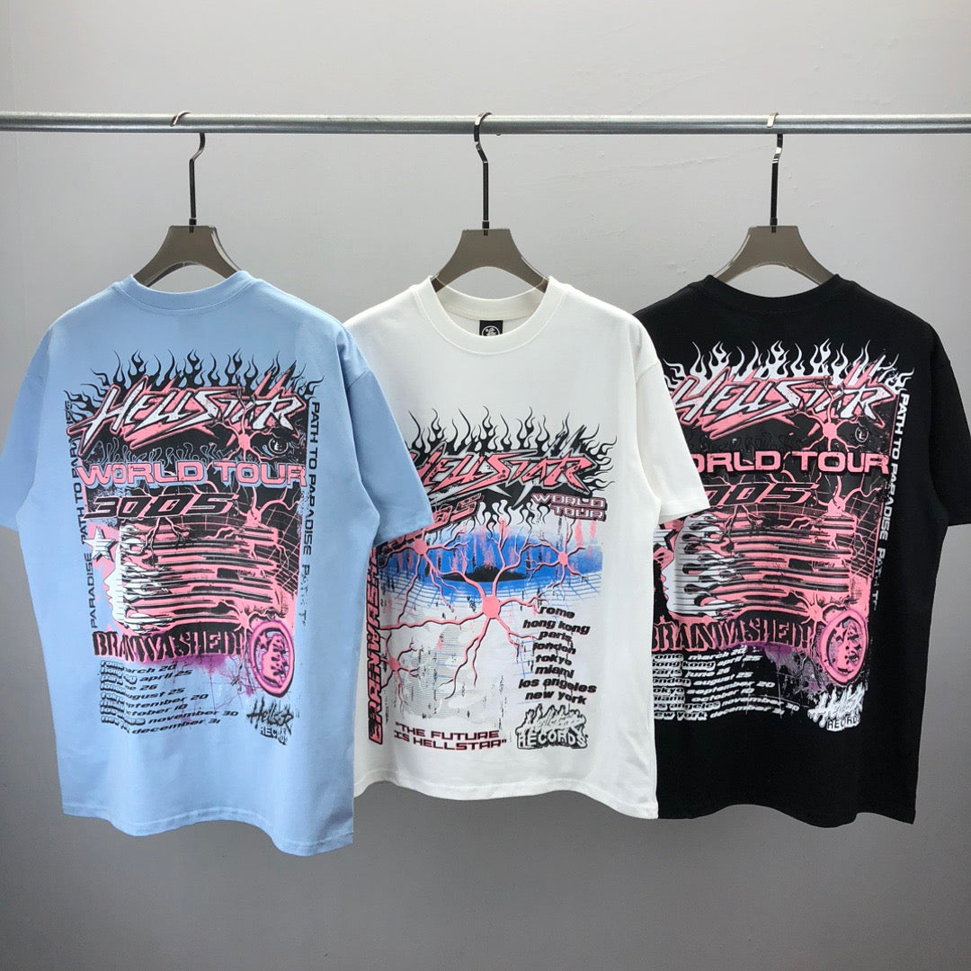 Black,White and Sky Blue T-shirt - FashionHype.xyz
