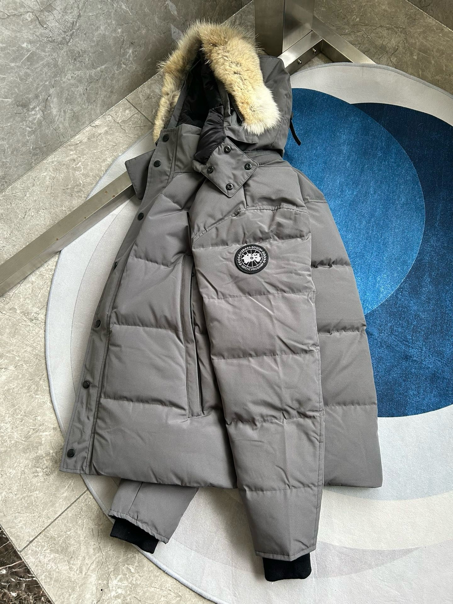 White, Grey, Blue and Black Jacket - FashionHype.xyz