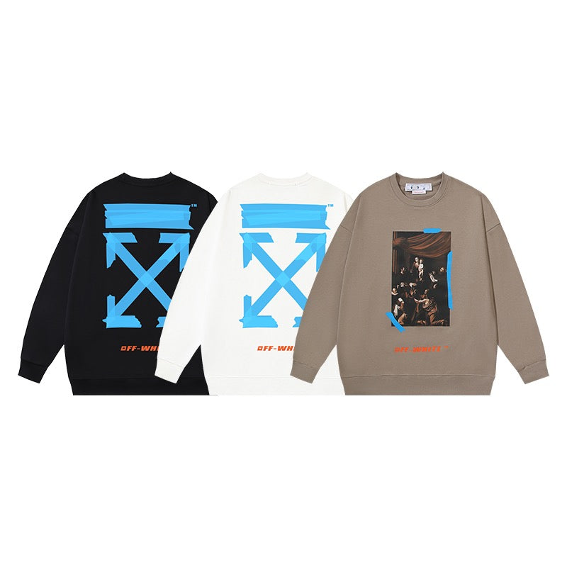 Weißes, braunes und schwarzes Sweatshirt