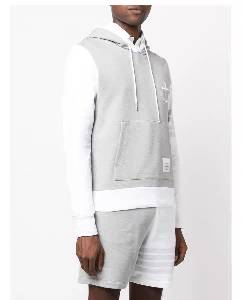 Grey White Hoodie - FashionHype.xyz