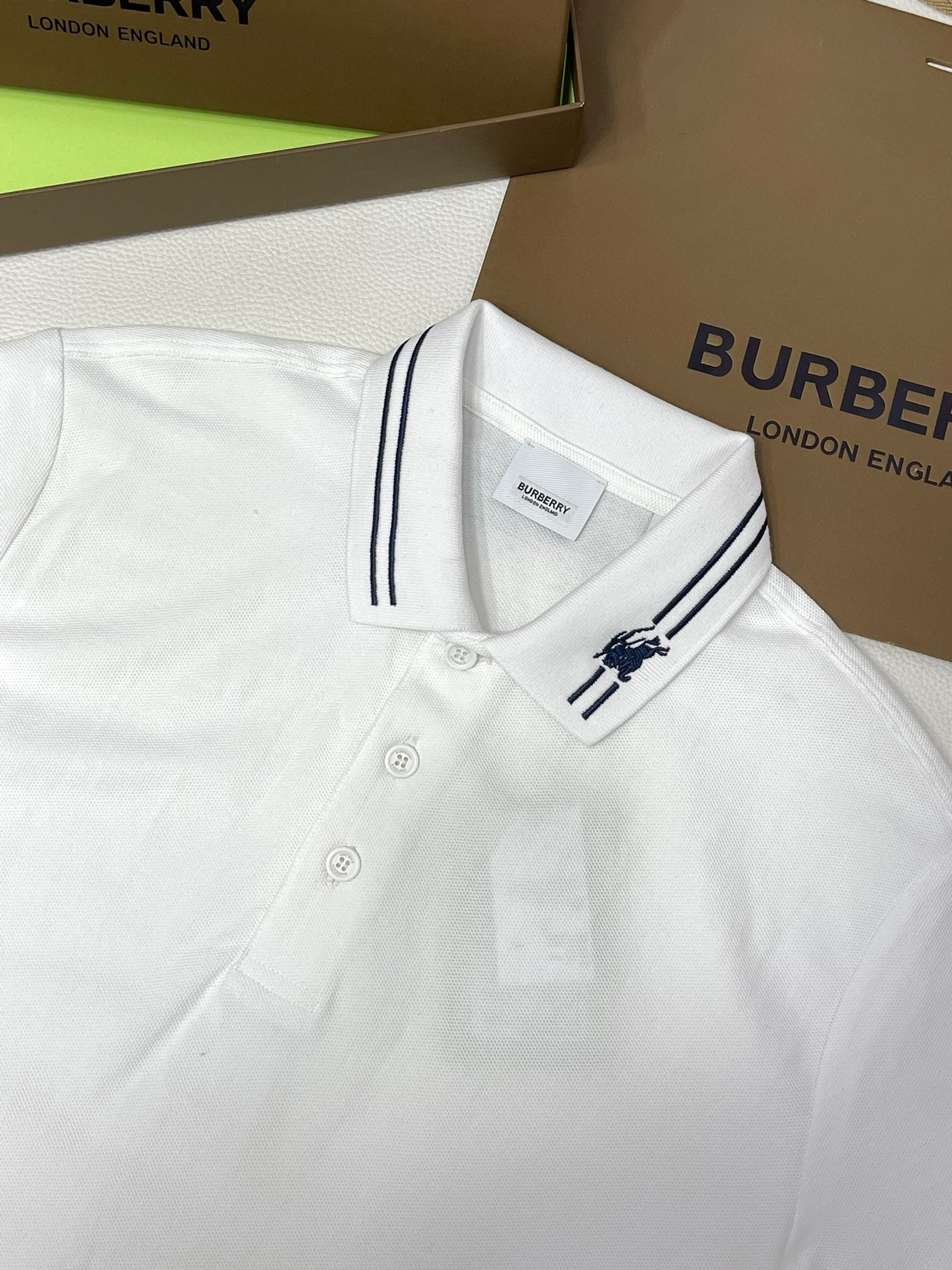 Khaki,Sky blue,Black and White Polo - FashionHype.xyz