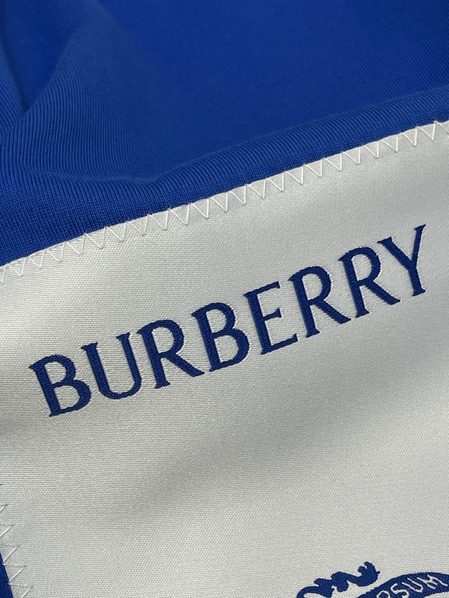 Camiseta negra, blanca y azul