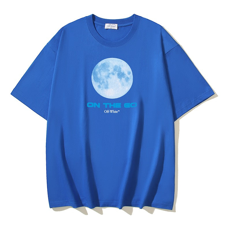 Blue,Black and White T-shirt - FashionHype.xyz