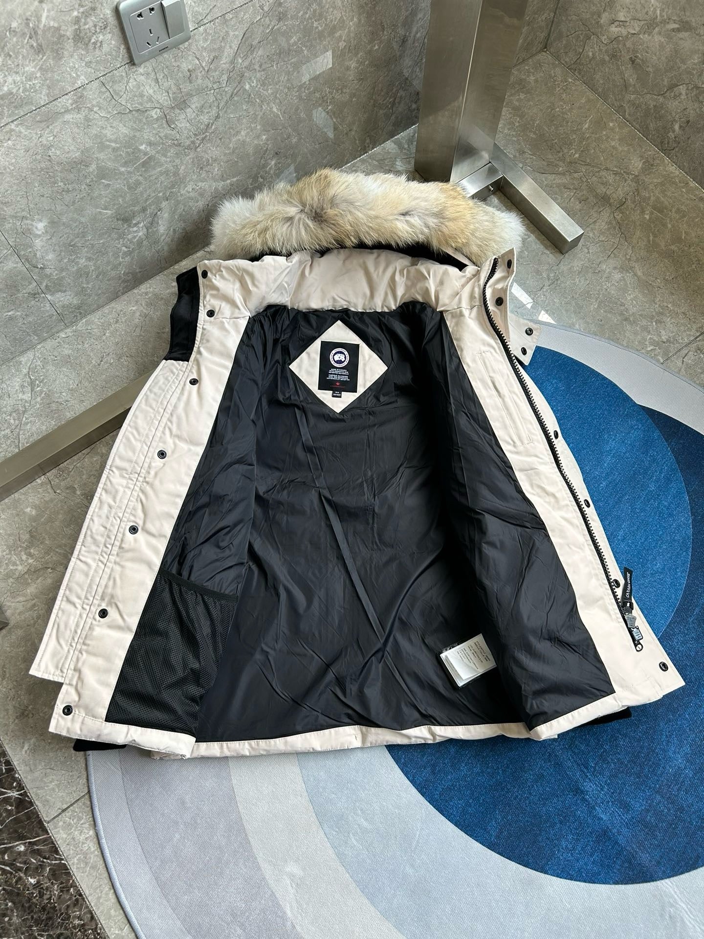 White, Grey, Blue and Black Jacket - FashionHype.xyz