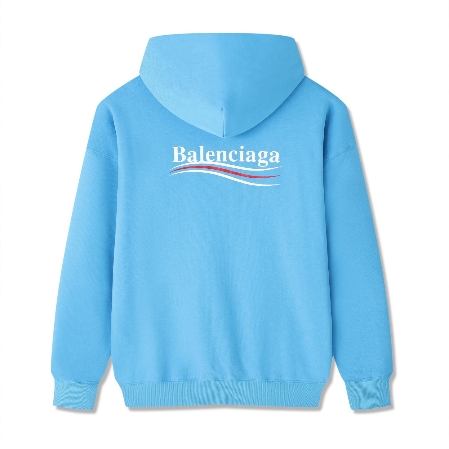 Himmelblauer und khakifarbener Hoodie
