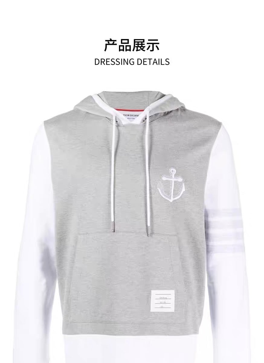 Grey White Hoodie - FashionHype.xyz