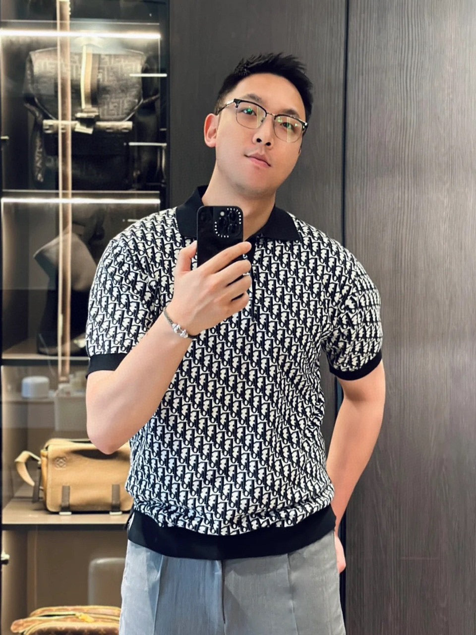 Dark blue and Green Polo - FashionHype.xyz