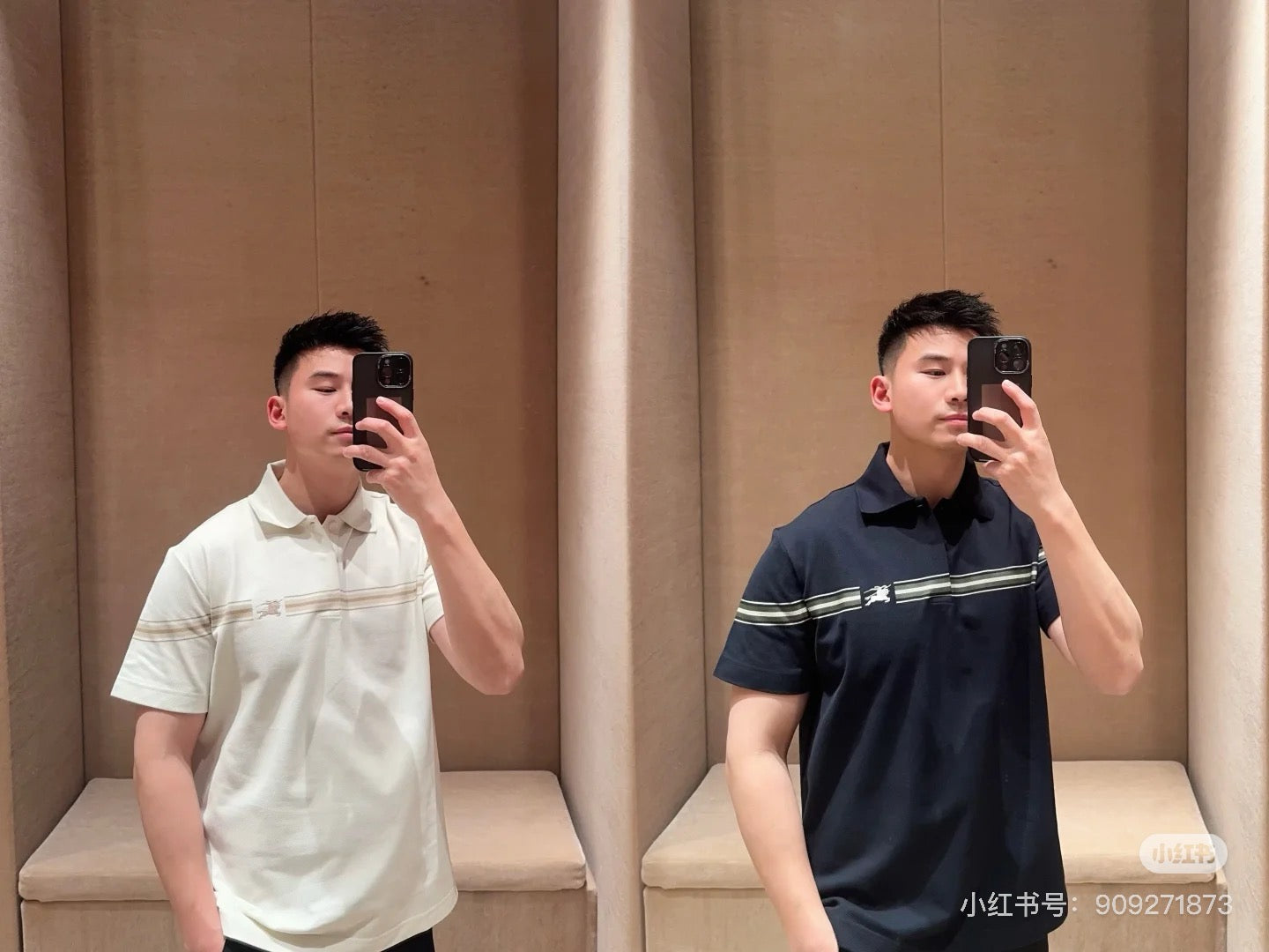 schwarzes und weißes Poloshirt