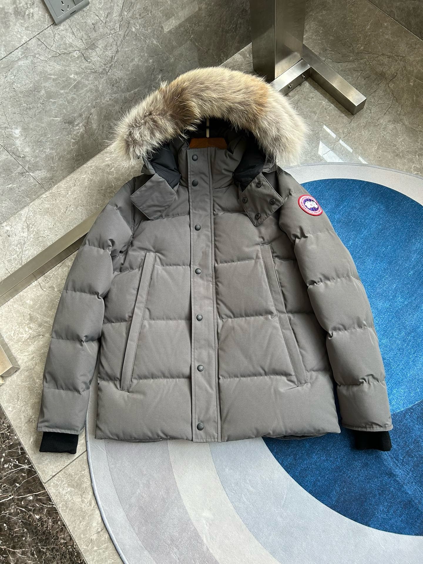 White, Grey, Blue and Black Jacket - FashionHype.xyz
