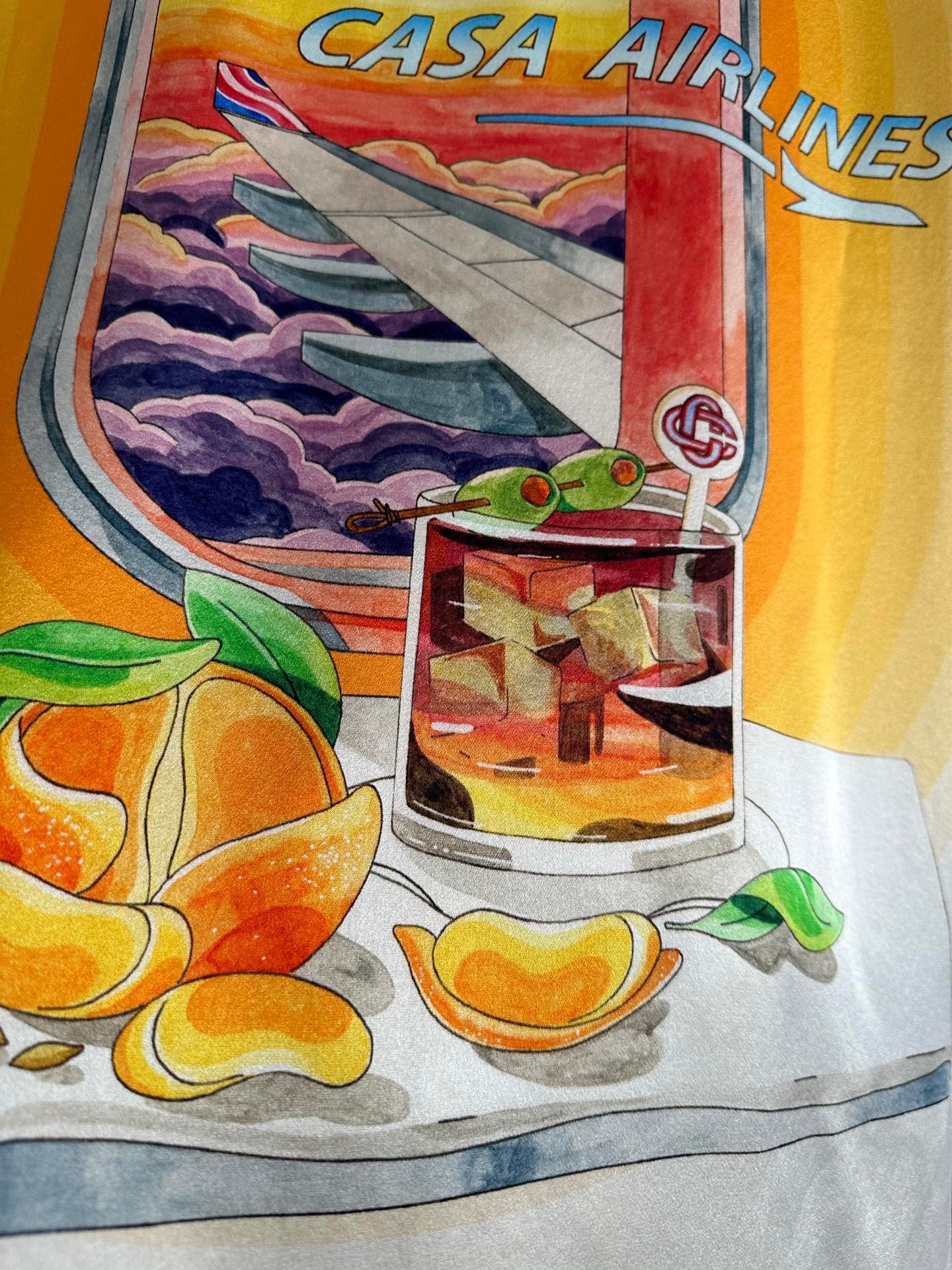 قميص أبيض برتقالي