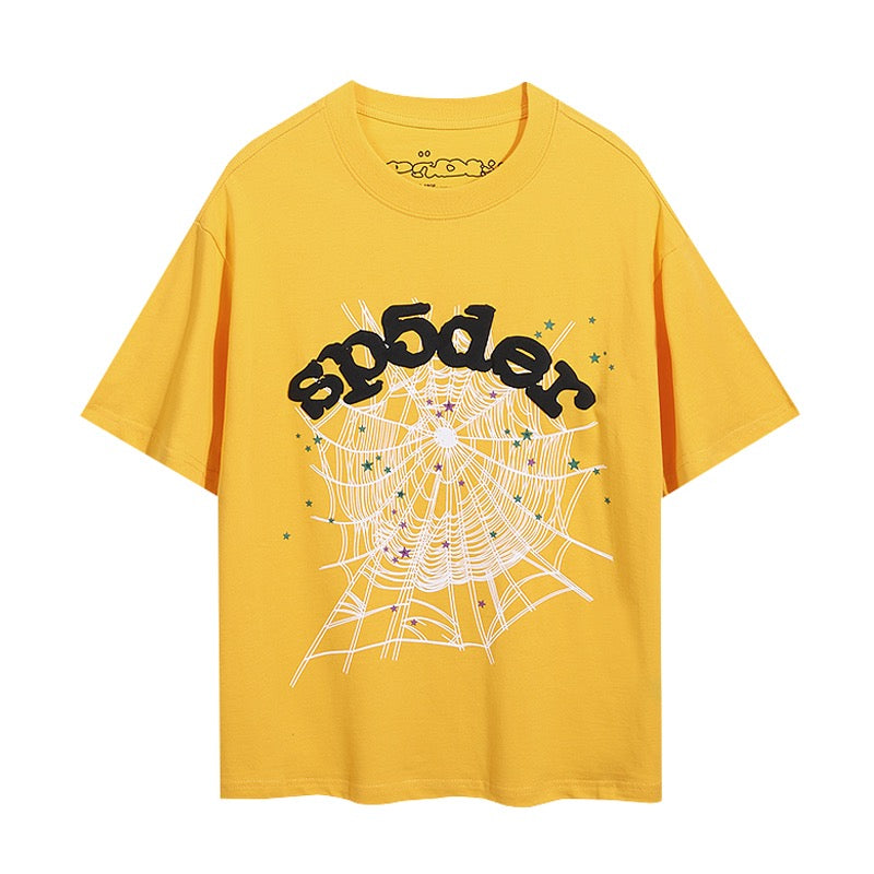 Schwarzes, gelbes und braunes T-Shirt