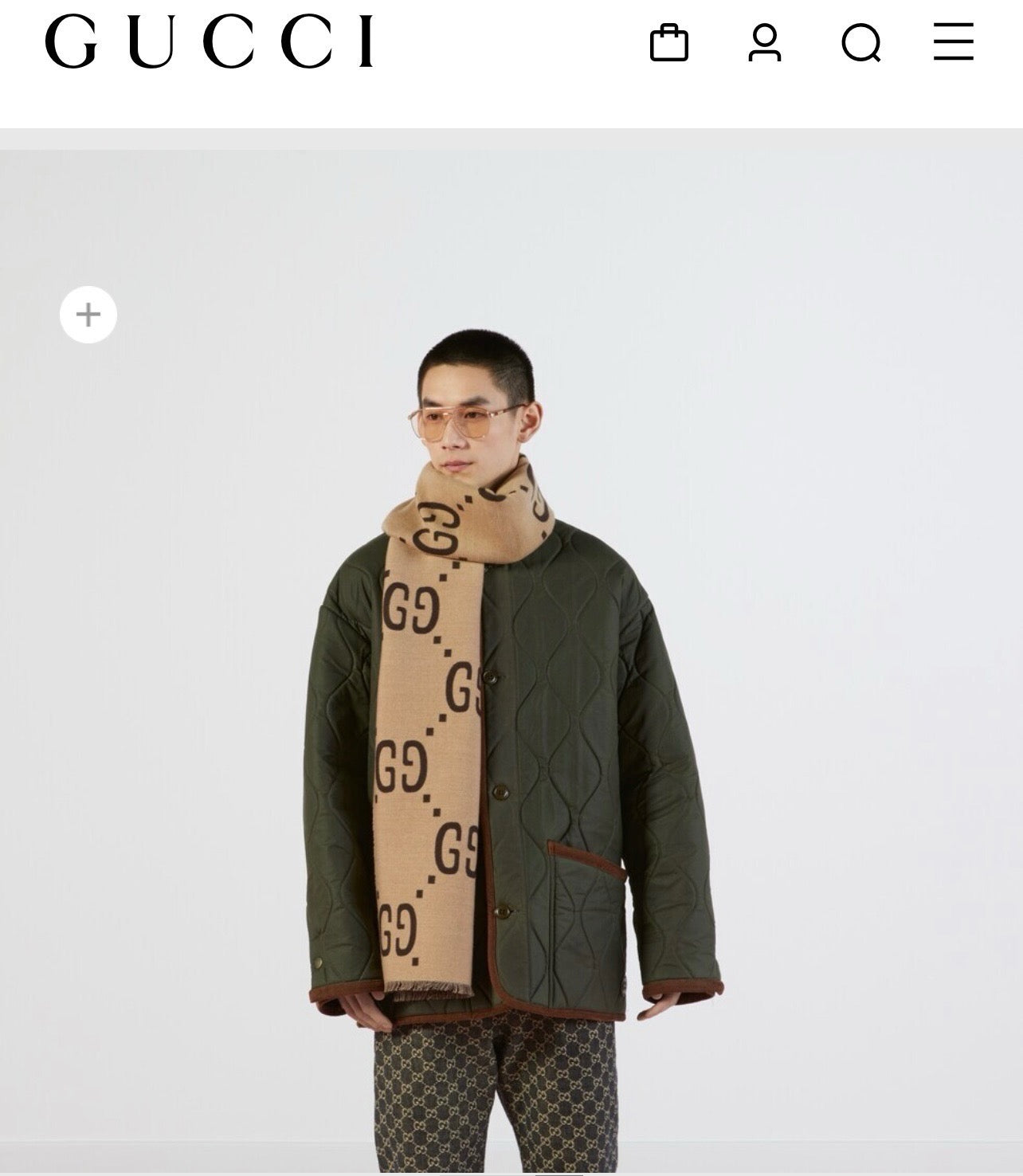 Bufanda color caqui rojo oscuro