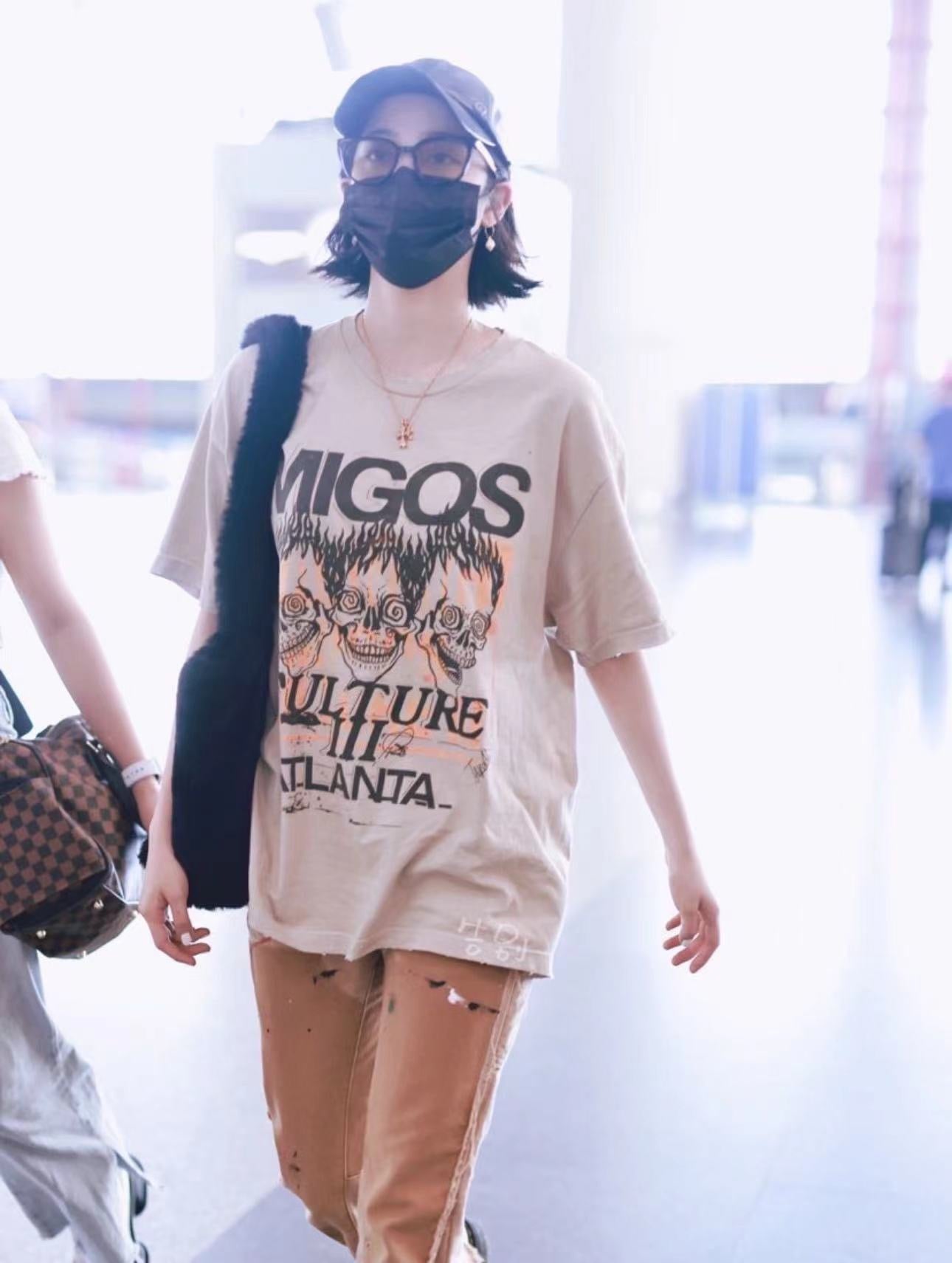 White and Beige grey T-shirt - FashionHype.xyz