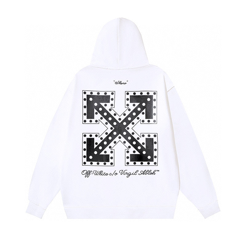 Schwarz-weißer Kapuzenpullover