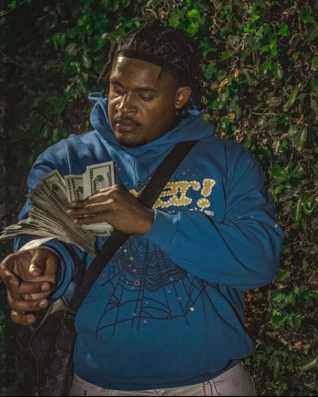 Sudadera con capucha azul