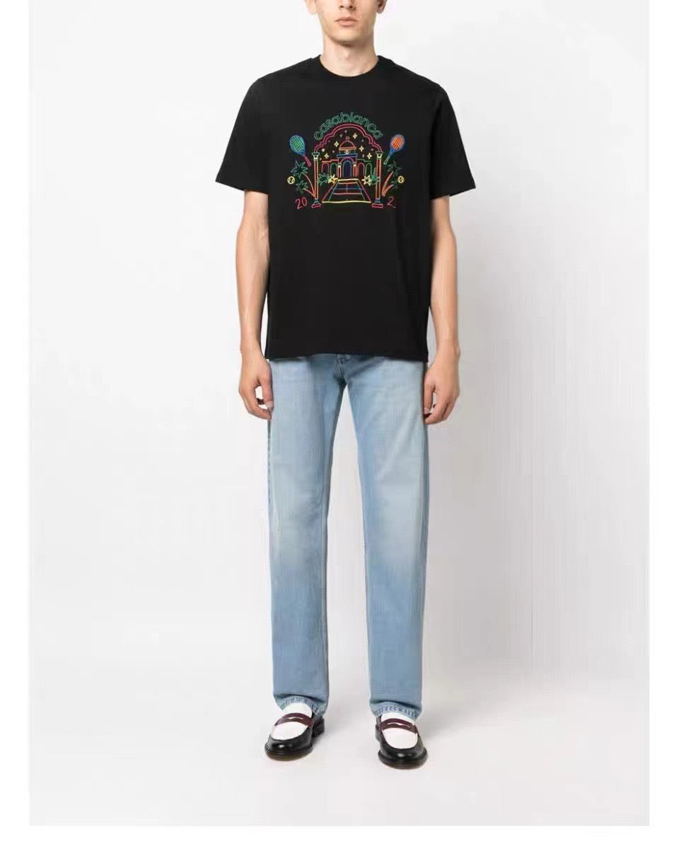 Blau-weißes T-Shirt