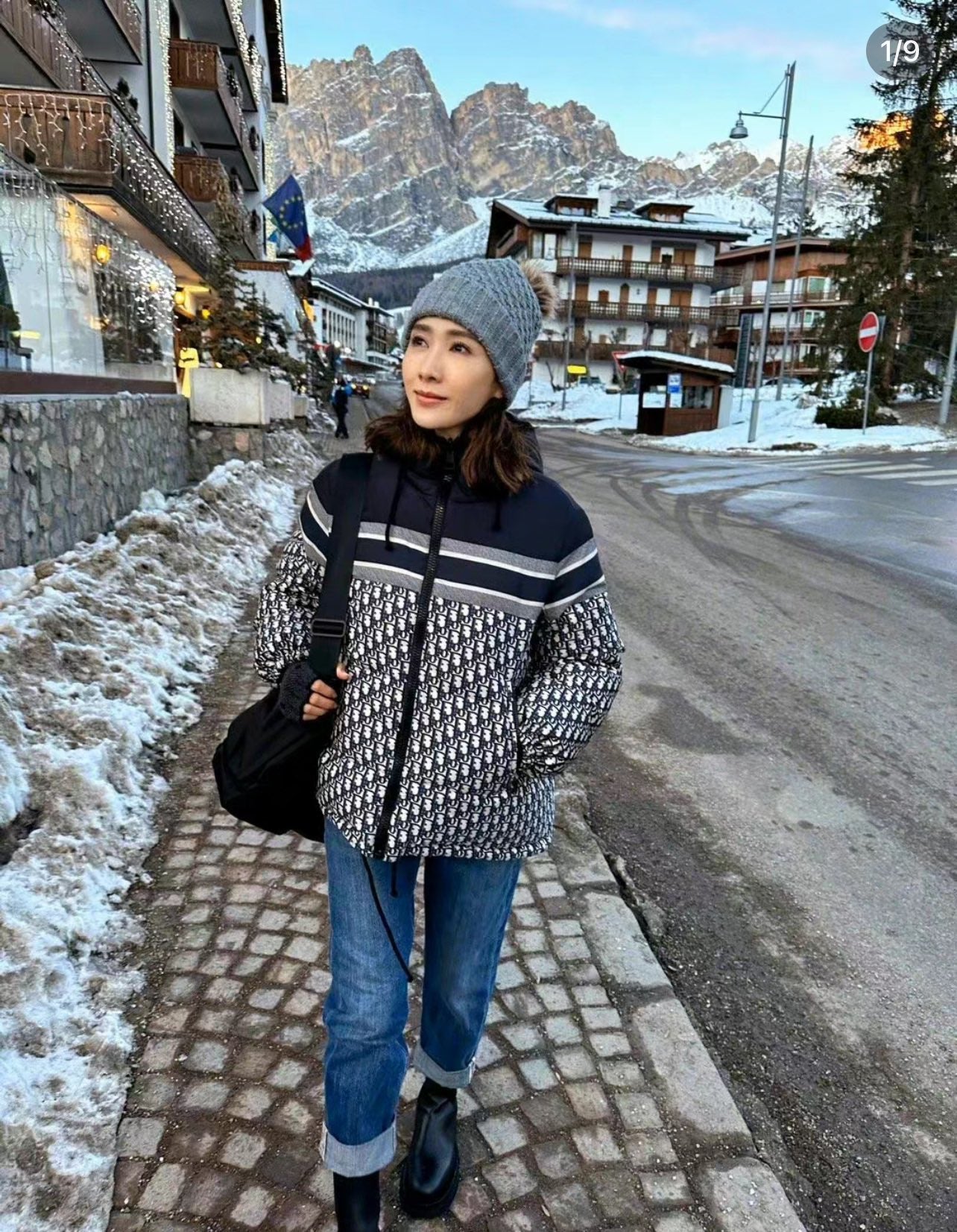 Chaqueta blanca y negra