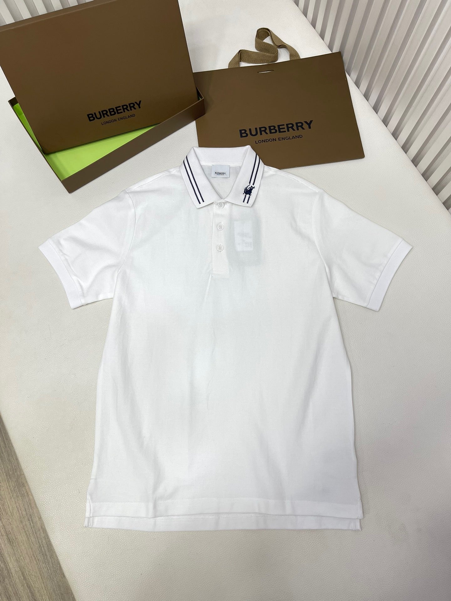 Khaki,Sky blue,Black and White Polo - FashionHype.xyz