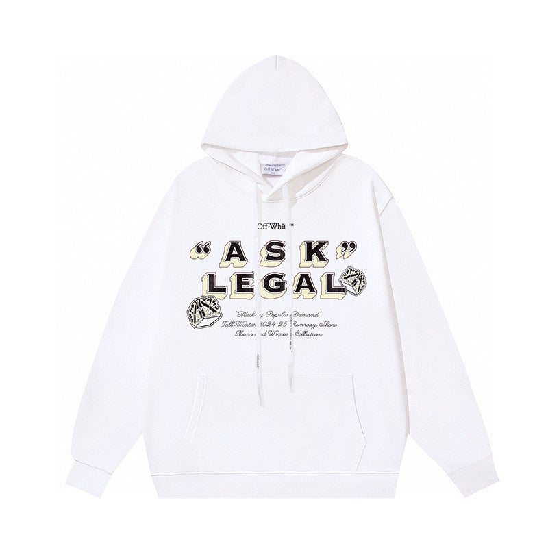 Schwarz-weißer Kapuzenpullover
