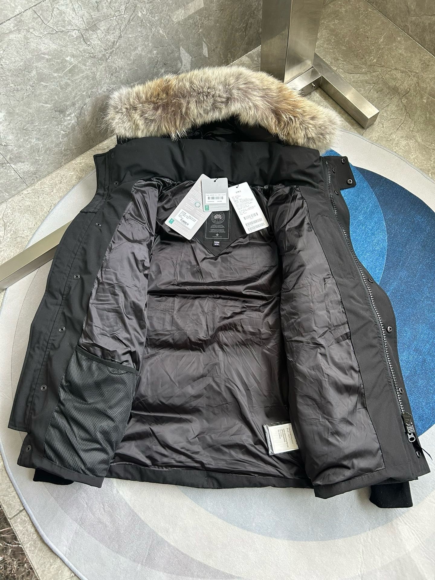 White, Grey, Blue and Black Jacket - FashionHype.xyz