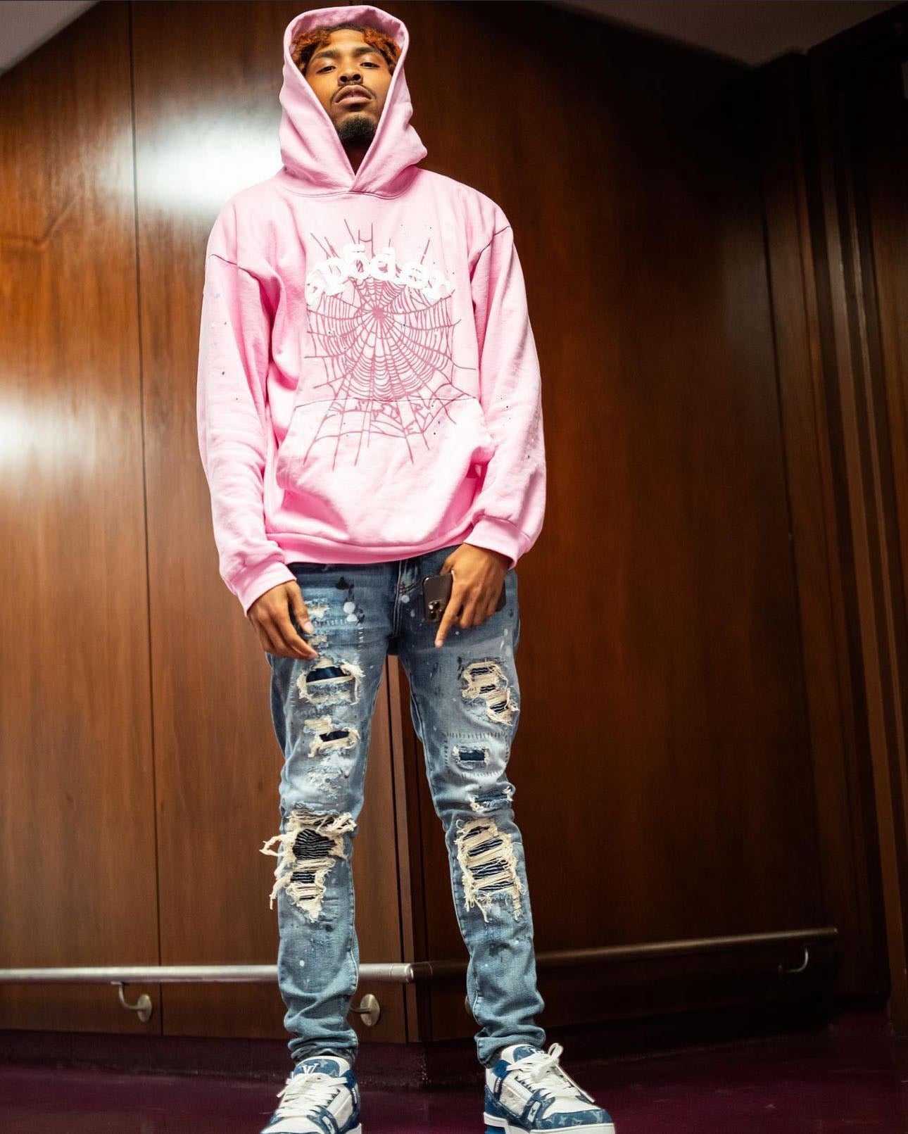 Sudadera con capucha rosa