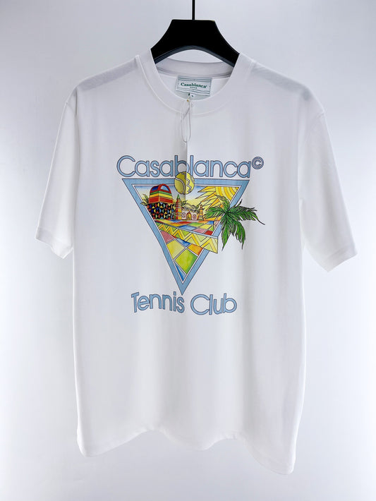 Camiseta blanca y azul