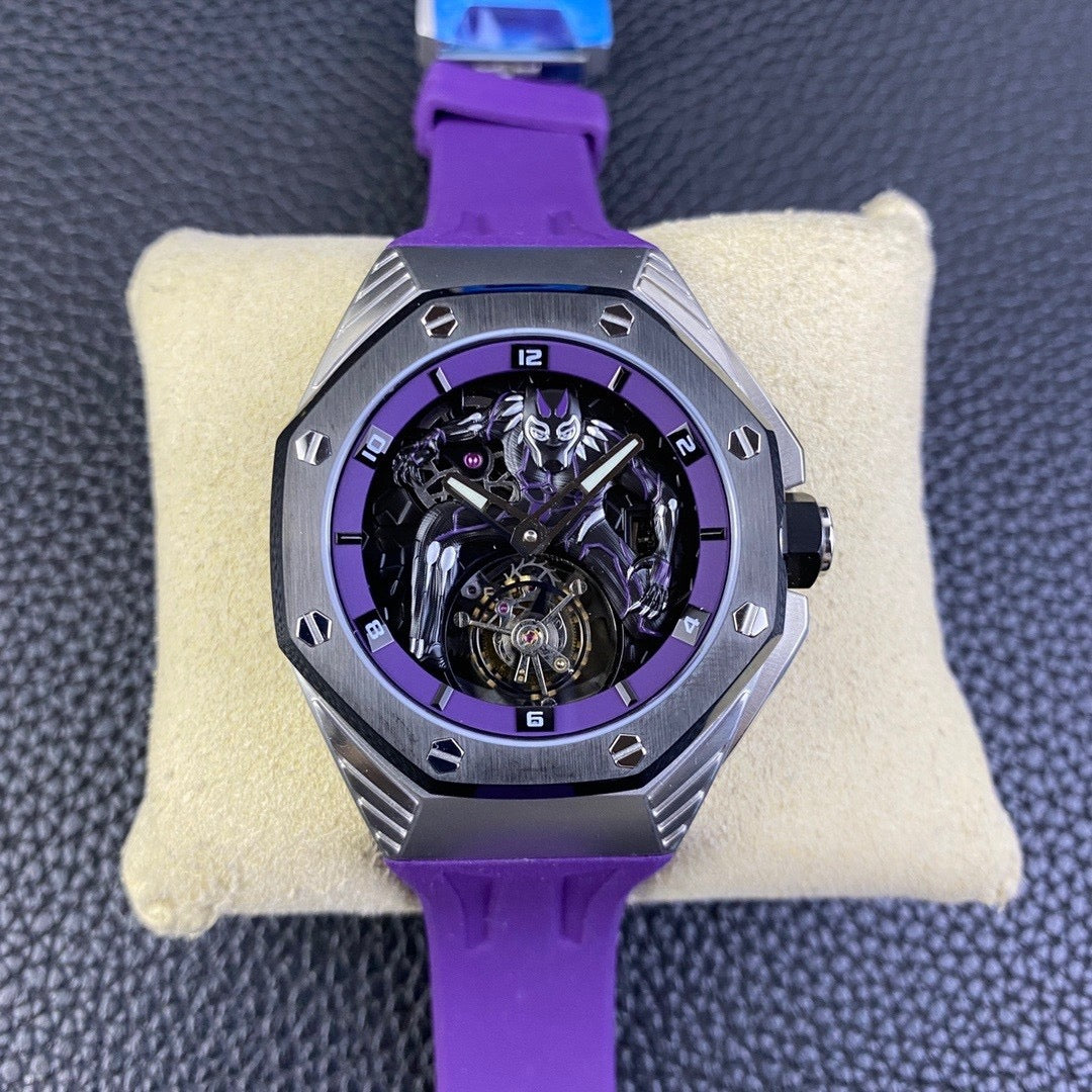 Blau-weiße Uhr