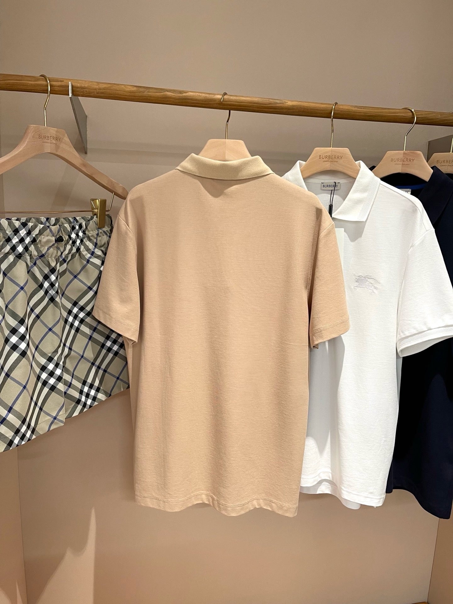 Khaki and Dark Blue T-Shirt - FashionHype.xyz