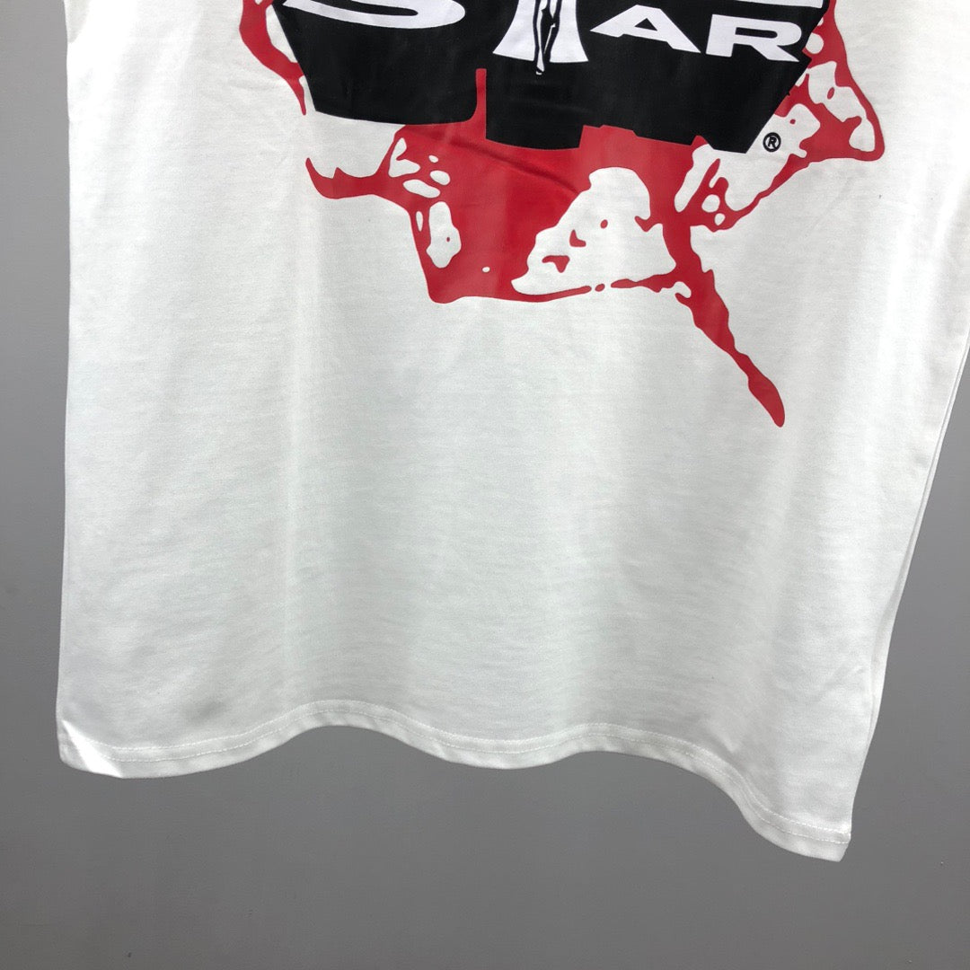Schwarzes, weißes und gelbes T-Shirt