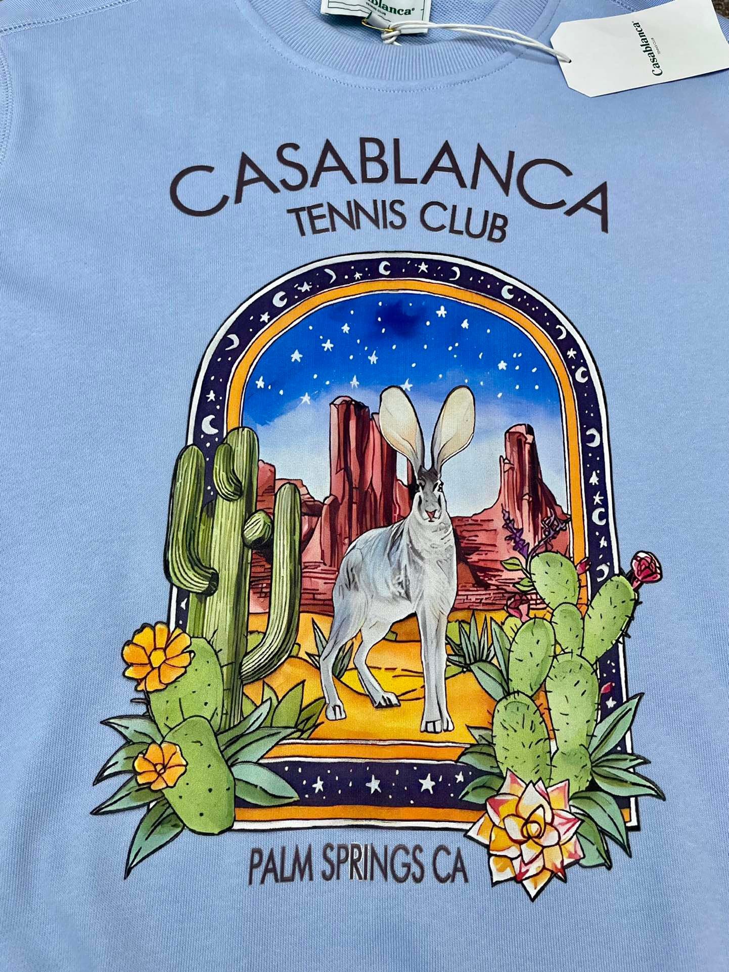 سويت شيرت باللون الأسود والأزرق السماوي