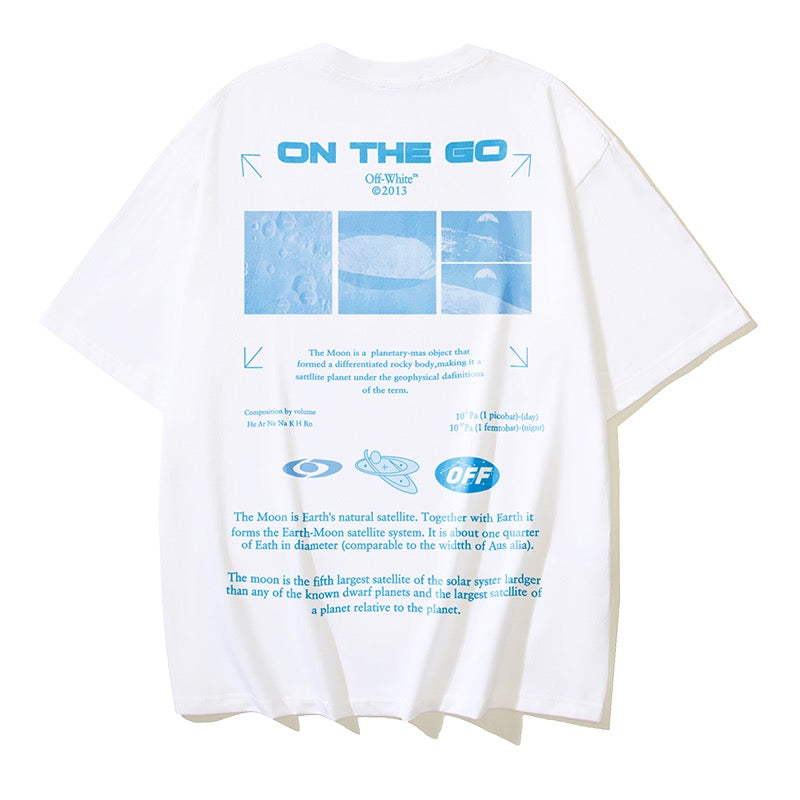 Blue,Black and White T-shirt - FashionHype.xyz