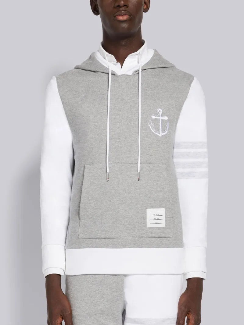 Grey White Hoodie - FashionHype.xyz
