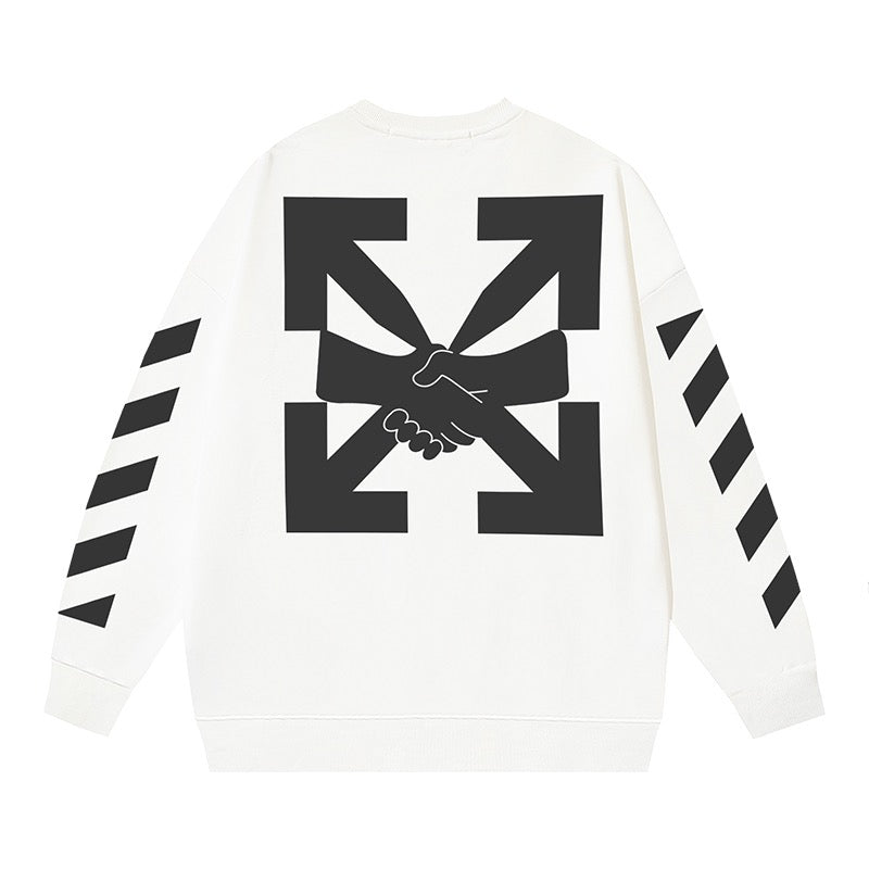 White and Black Sweatshirt - FashionHype.xyz