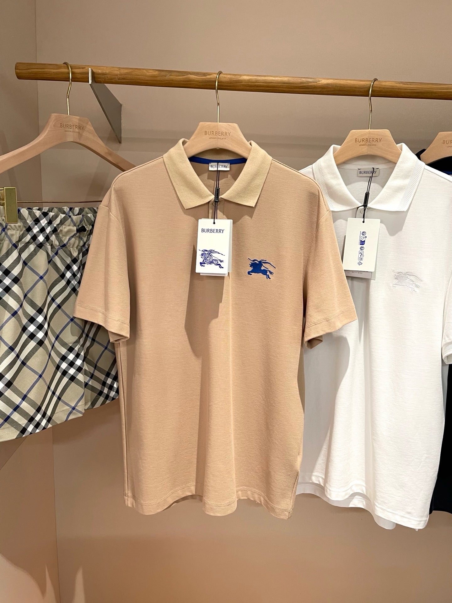 Khaki and Dark Blue T-Shirt - FashionHype.xyz