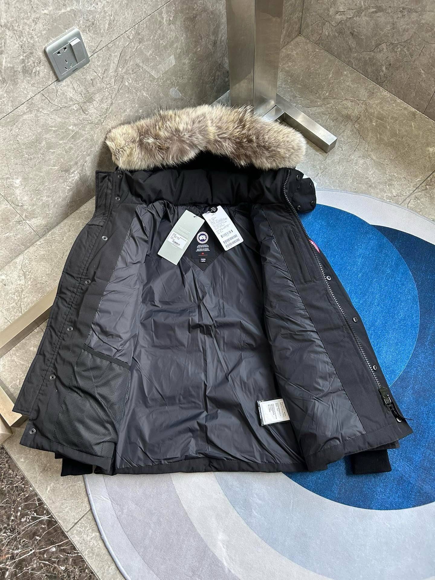 White, Grey, Blue and Black Jacket - FashionHype.xyz